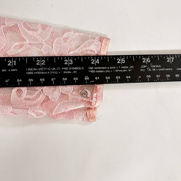 Vtg Alfred Angelo Party Dress Lace Pink Big Bow Puff Sleeve Back Open Womens S/M - Picture 10 of 15